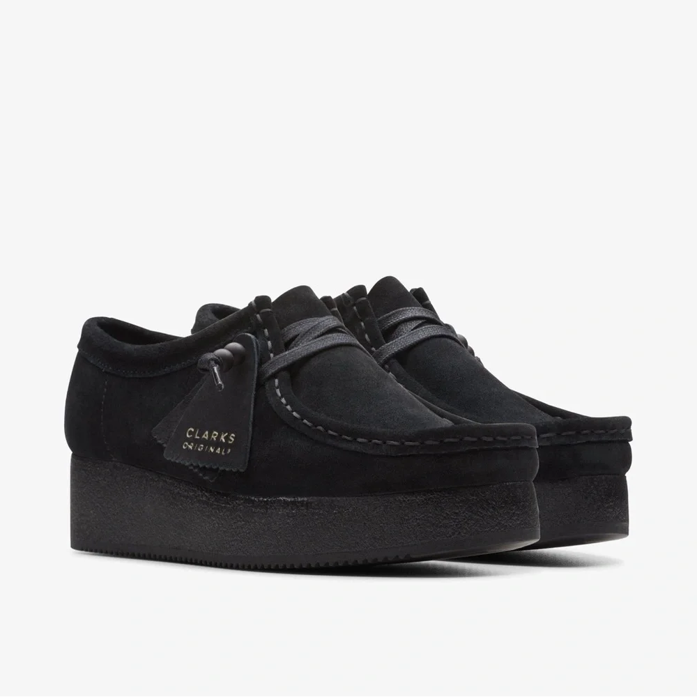 Clarks Originals Black Suede Platfroms